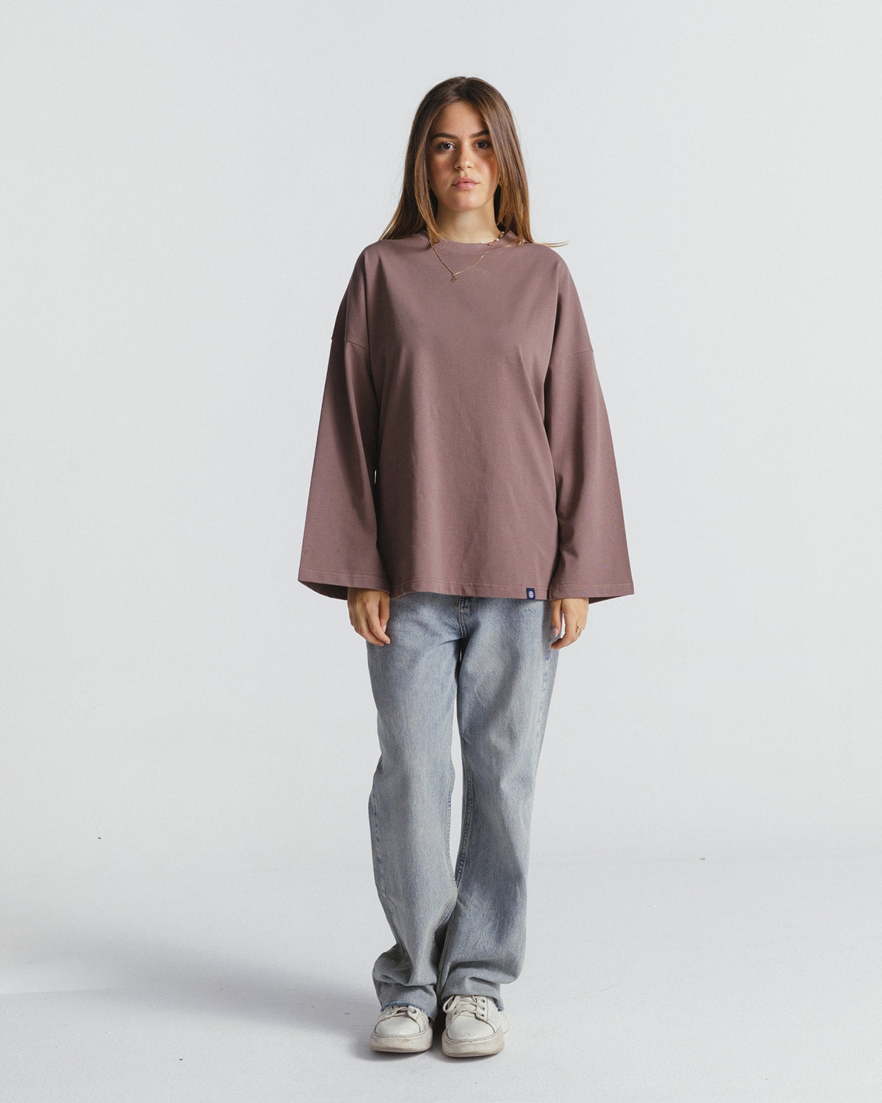 "عزيزة"  BLOUSE IN ROSE BROWN
